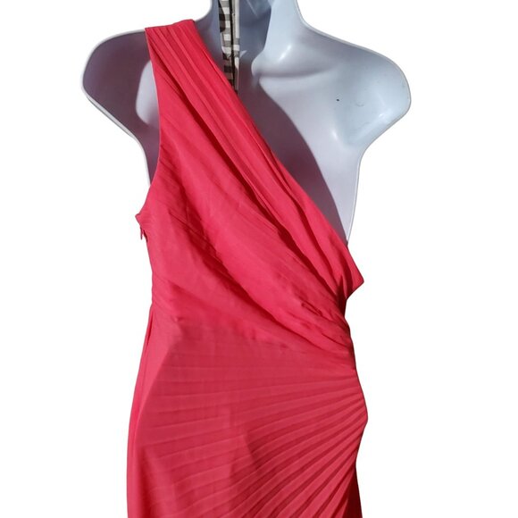 Nicole Miller One Shoulder Asymmetric Hem Maxi Dress Sz 10 - Picture 5 of 6